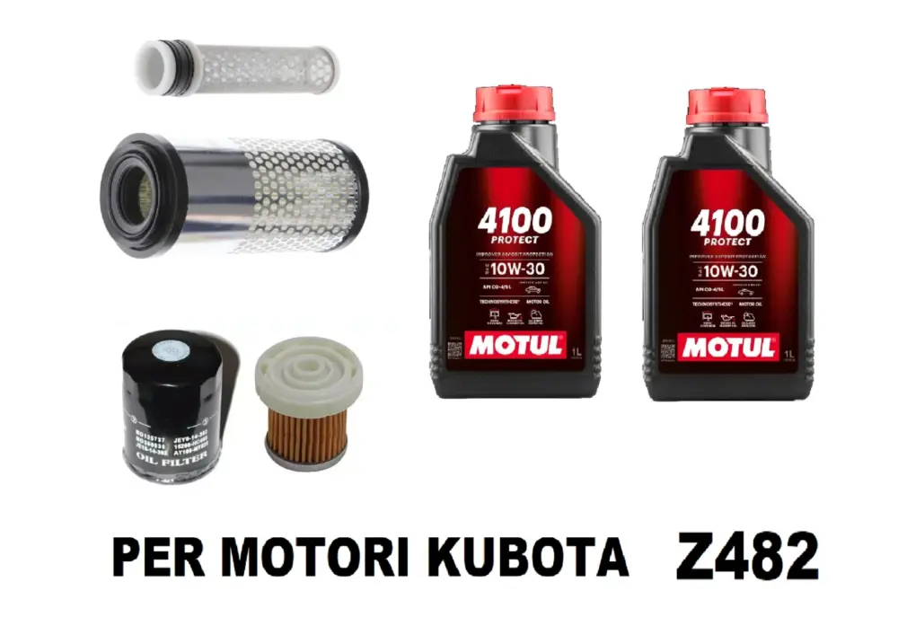 KIT TAGLIANDO COMPLETO AIXAM MINAUTO KUBOTA Z482 FILTRI E OLIO MOTORE 10W30